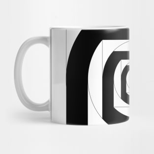 geometry black and white spiral Mug